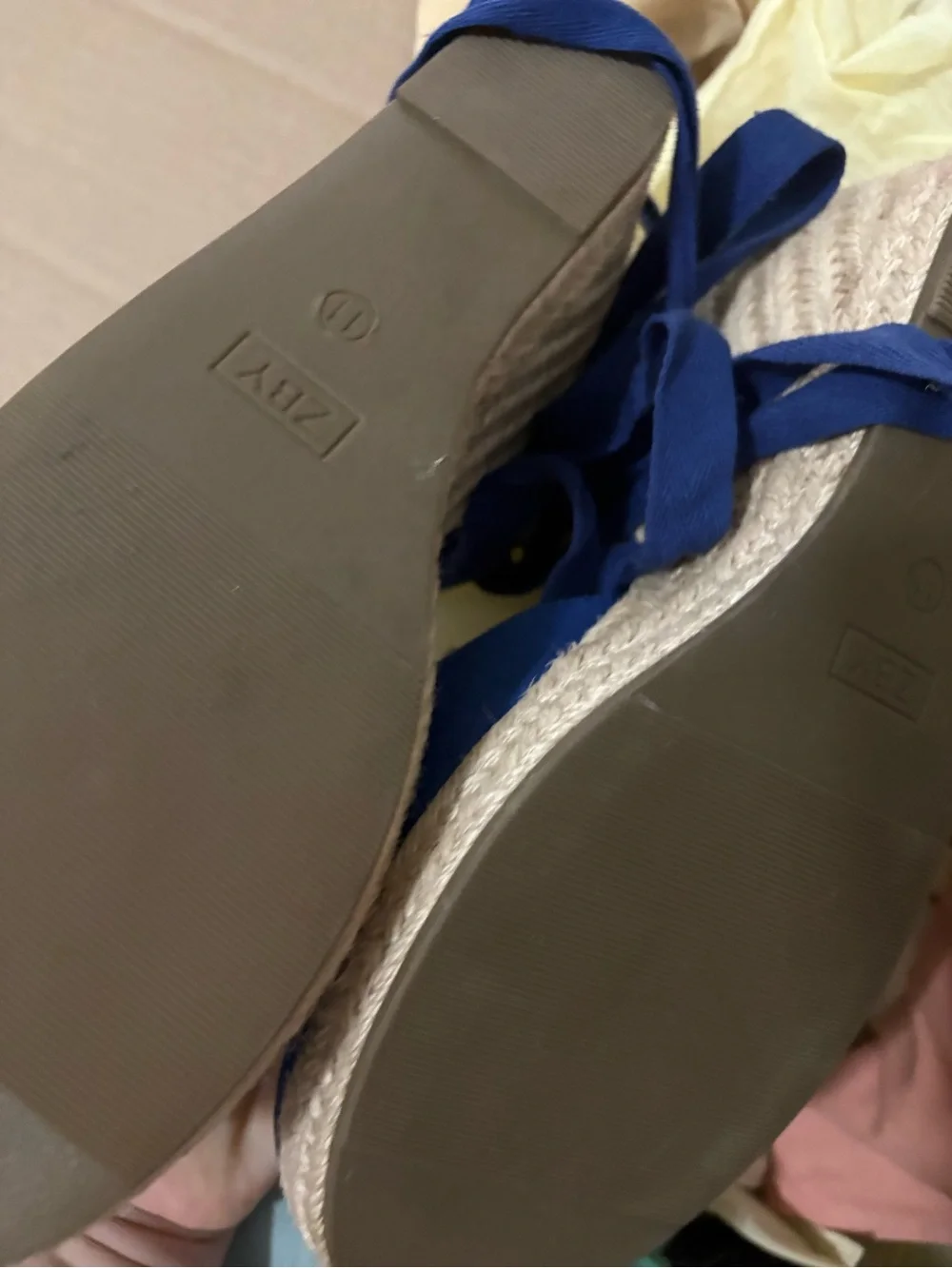 Blue Lace-Up Women's Flats